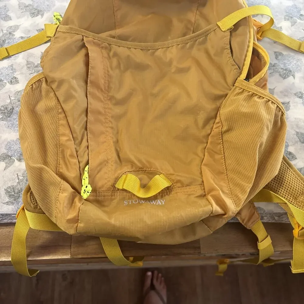 LL Bean Yellow Stowaway Backpack￼